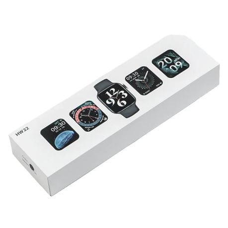 HW22 Smart Watch | Square AMOLED Display | Fitness Tracker | Heart Rate + Sleep Monitor | Wireless Charger + Multiple Watch Faces | For Men & Women